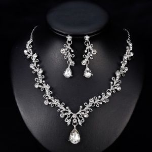 Bridal Crystal Rhinestone Necklace Earring Set